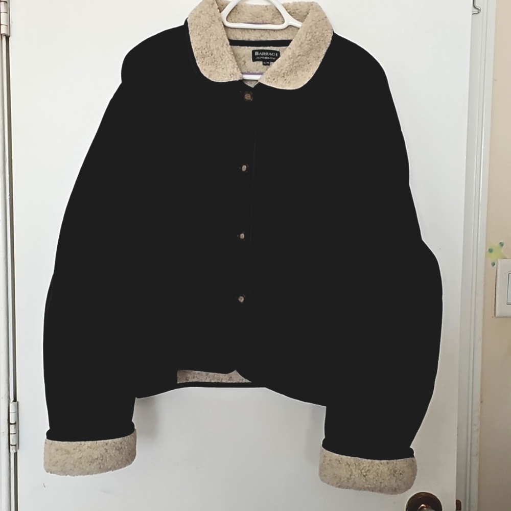 XL Barrage Authentic Thick Polar Fleece Button-up Bomber Jacket
